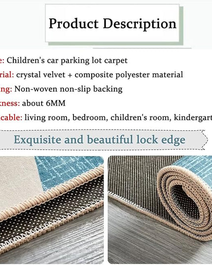 Kids Rug Play Mat Great for Playing with Cars and Toys,Educational Kid Road and Traffic City Life Carpet,Children Baby Fun Throw Rug for Bedroom Play Room,24X35Inch/60X90CM - LeafyLoom