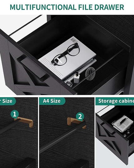 YITAHOME L Shaped Desk with Power Outlets, 60 Inch Computer Desk Corner Desk with File Drawer, Home Office Desk with Monitor Stand & Storage Shelves, L-Shaped Desk with File Cabinet, Black - LeafyLoom