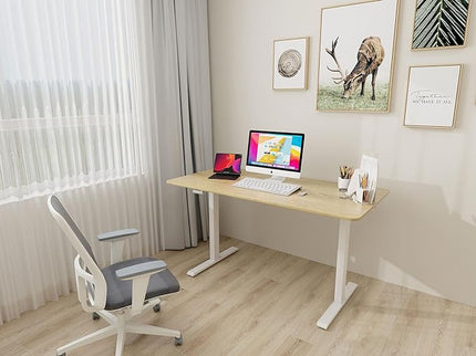 Whole Piece Desktop Manual Standing Desk Adjustable Height- Crank Stand Up Desk, Sit Stand Desk with Frame Computer Desk - LeafyLoom