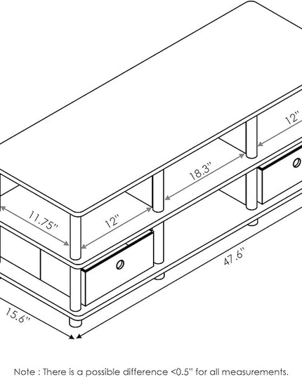FURINNO Econ TV Entertainment Center, Espresso - LeafyLoom