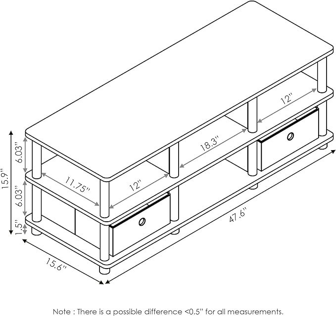 FURINNO Econ TV Entertainment Center, Espresso - LeafyLoom