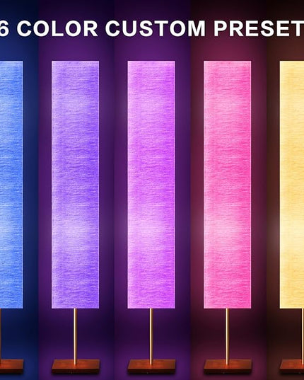 65“ Floor Lamp for Living Room, RGB Color Changing-2700K-6000K Led Floor Lamp Standing Lamp Corner Floor Lamp with Remote Control Modern Floor Lamp for Bedroom, Office Beige(Bulbs Included) - LeafyLoom