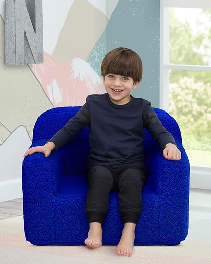 Delta Children Cozee Sherpa Chair, Royal Blue - LeafyLoom