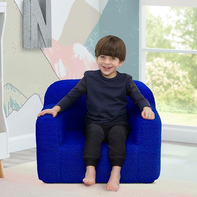 Delta Children Cozee Sherpa Chair, Royal Blue - LeafyLoom