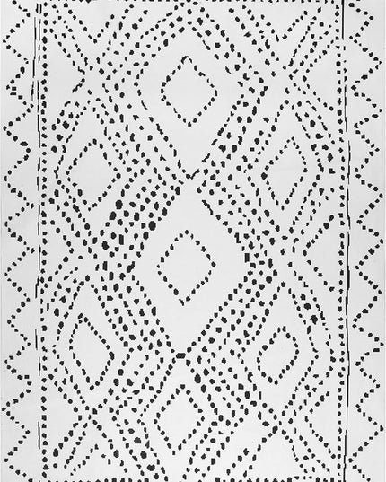 nuLOOM Mila Machine Washable Diamond Trellis Ultra Thin Area Rug, 6' Square, White - LeafyLoom