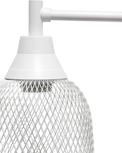 Elegant Designs LD1060-WHT Mesh Wire Table Lamp, Matte White - LeafyLoom