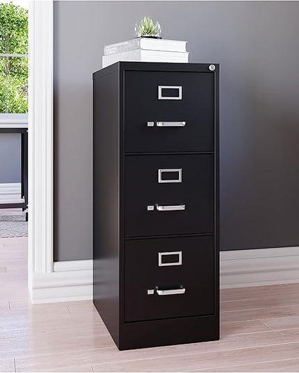 Lorell Fortress Commercial File Cabinet, Black - LeafyLoom