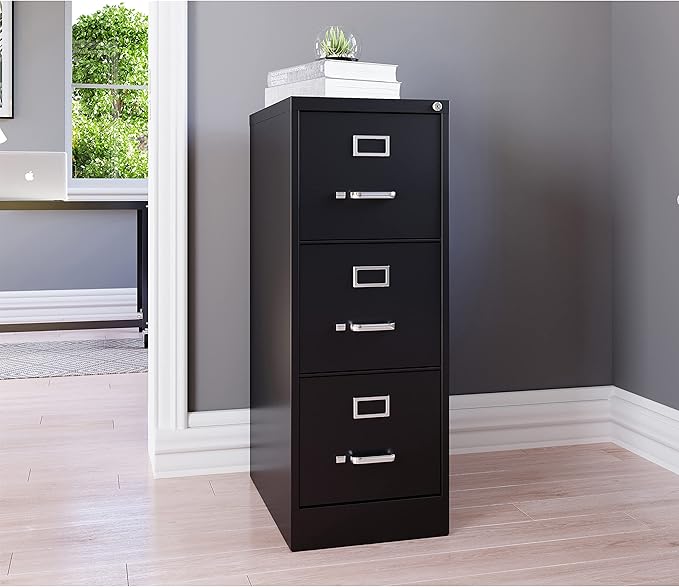 Lorell Fortress Commercial File Cabinet, Black - LeafyLoom