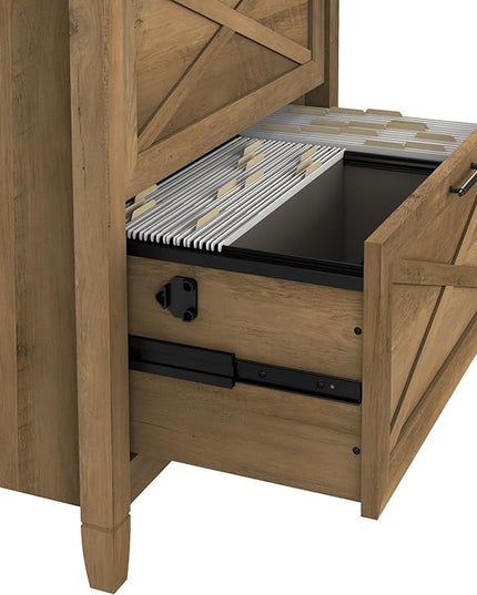 Bush Furniture Key West Lateral File Cabinet, Modern Farmhouse 2 Drawer File Cabinet for Home Office - LeafyLoom