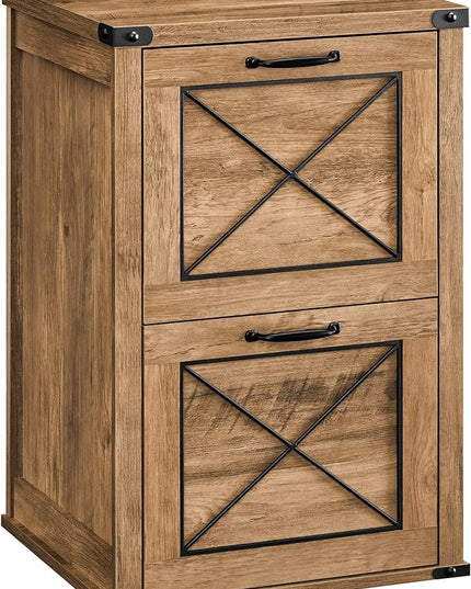 VASAGLE File Cabinet, Filing Cabinet with 2 Drawers, Printer Stand, Fit A4, Letter Size, Hanging File Folders, Modern Farmhouse Style, for Home Office, Study, Honey Brown UOFC048T41 - LeafyLoom