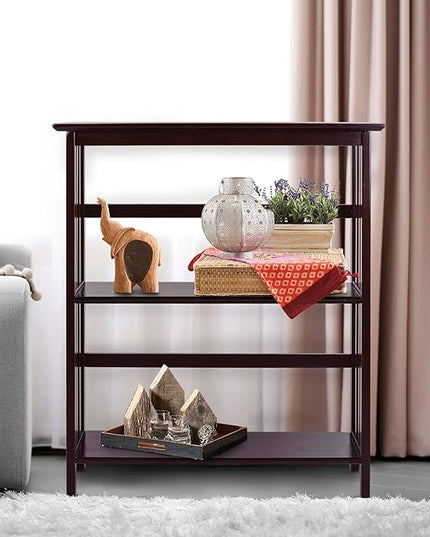 Casual Home Mission Style 3-Shelf Bookcase, Espresso - LeafyLoom