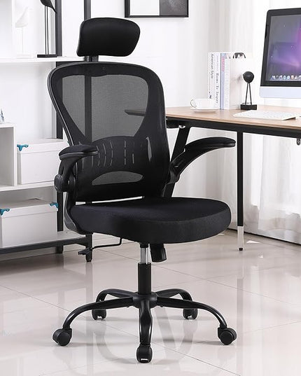 Office Chair Ergonomic Desk Chair Comfort Adjustable Height with Wheels，Lumbar Support Mesh Swivel Computer Home Office Study Task Chair Black (Black, 10 Pack) - LeafyLoom