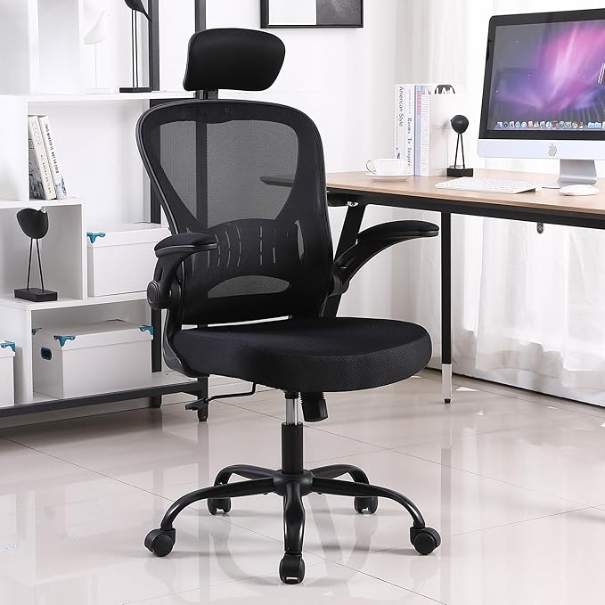Office Chair Ergonomic Desk Chair Comfort Adjustable Height with Wheels，Lumbar Support Mesh Swivel Computer Home Office Study Task Chair Black (Black, 10 Pack) - LeafyLoom