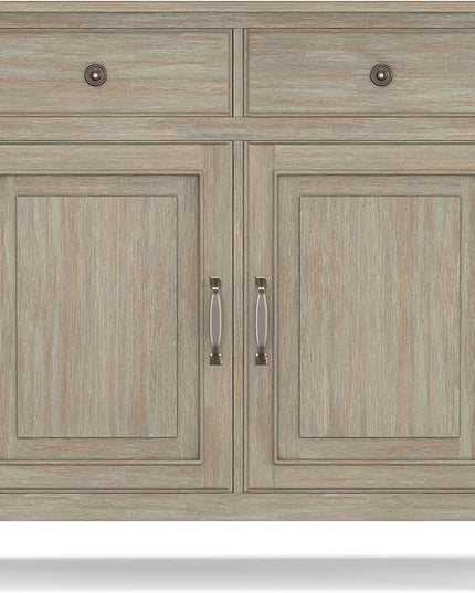 SIMPLIHOME Connaught SOLID WOOD 40 Inch Wide Traditional Entryway Storage Cabinet in Distressed Grey, For the Living Room, Entryway and Family Room - LeafyLoom