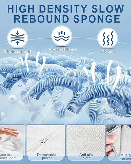 4Pcs Orthopedic Bed Wedge Pillow Set for Sleeping, Memory Foam Bed Wedge Pillow for Post Surgery, Back, Neck, Knee Pain Relief, Adjustable Sleeping Wedge Pillow with Washable Cover - LeafyLoom