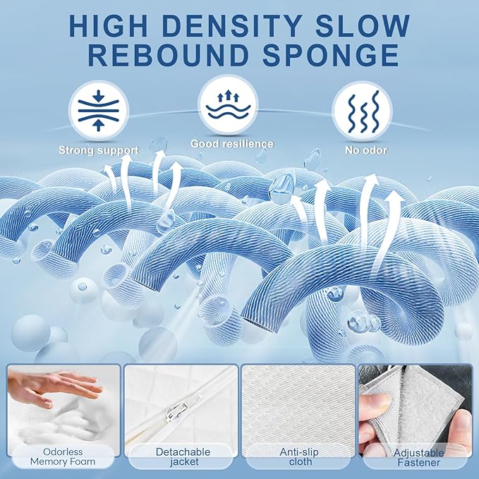 4Pcs Orthopedic Bed Wedge Pillow Set for Sleeping, Memory Foam Bed Wedge Pillow for Post Surgery, Back, Neck, Knee Pain Relief, Adjustable Sleeping Wedge Pillow with Washable Cover - LeafyLoom