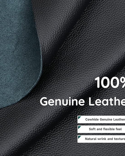 67" Genuine Leather Sofa, Top-Grain 2 Seater Loveseat Couch, Mid-Century Modern Upholstered Sofa for Living Room Bedroom Apartment Office, Black - LeafyLoom