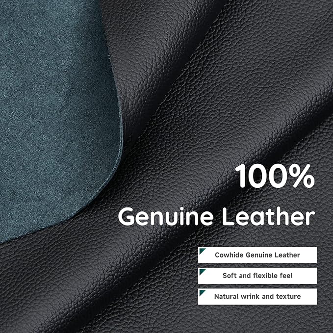 67" Genuine Leather Sofa, Top-Grain 2 Seater Loveseat Couch, Mid-Century Modern Upholstered Sofa for Living Room Bedroom Apartment Office, Black - LeafyLoom