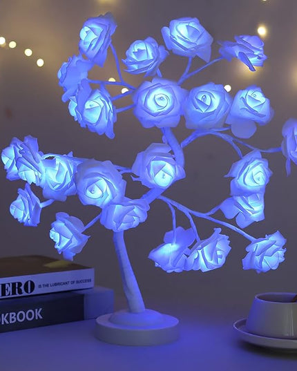 Table Lamp Rose Flower Tree Lamp with 16 Color Changing with Christmas Birthday Gift for Girl Kids Women for Holiday and Party Home Room Decoration(Big rose+5Layers+24Led)… - LeafyLoom