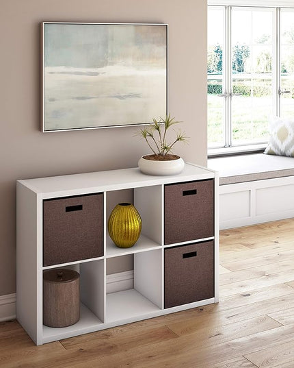 ClosetMaid 6 Cube Storage Shelf Organizer Bookshelf with Open Back, Vertical or Horizontal, Easy Assembly, Wood, White Finish - LeafyLoom