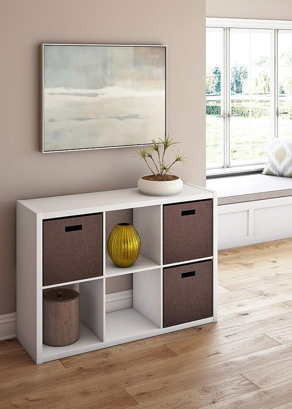 ClosetMaid 6 Cube Storage Shelf Organizer Bookshelf with Open Back, Vertical or Horizontal, Easy Assembly, Wood, White Finish - LeafyLoom