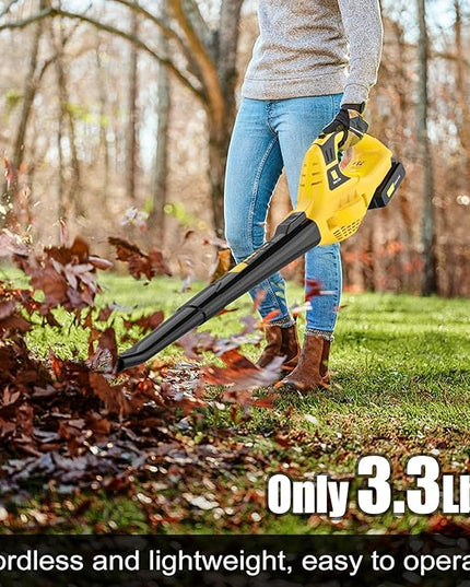 Leaf Blower Cordless,4.0 Ah 21V Handheld Electric Leaf Blower with Battery and Fast Charger, 2 Speed Mode, Lightweight Battery Powered Leaf Blowers for Lawn Care, Patio, Yard, Sidewalk - LeafyLoom