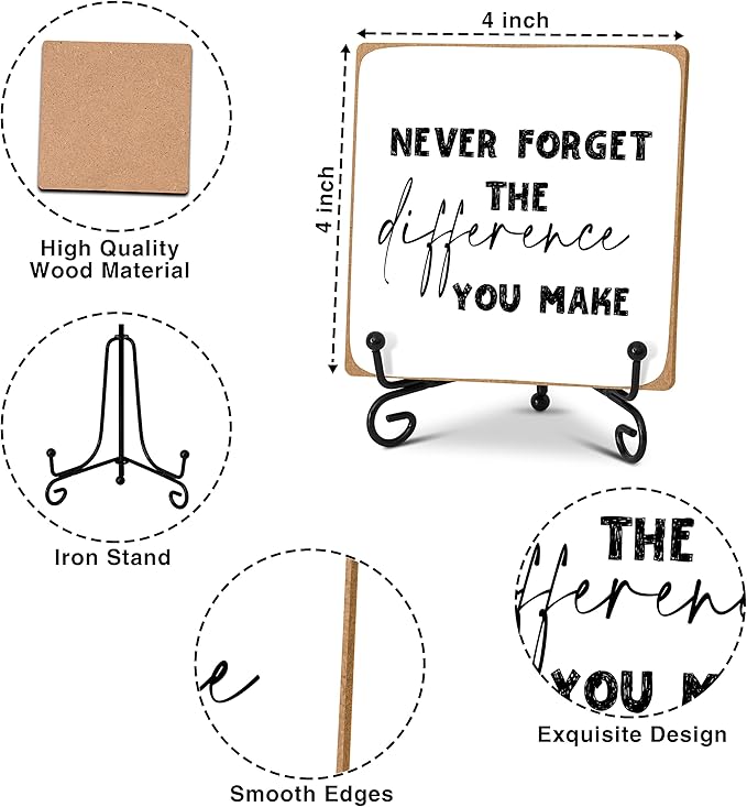 Home Office Desk Decor Wood Plaque with Stand, Social Worker Appreciation Gifts For Women Men Retirement Gifts Going Away Gift Leaving Gifts For Coworker Boss Leader Colleague Friends -A12 - LeafyLoom