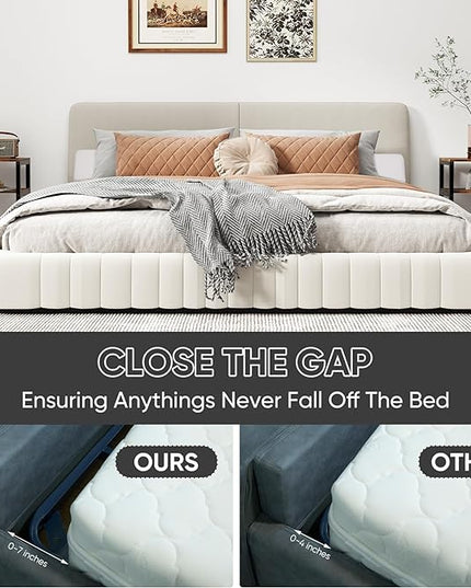 4 Modes Queen Size Wedge Pillow Headboard for Bed Gap, Foldable Bed Wedge Pillow Gap Filler, Mattress Gap Filler, Long Pillow for Bed Triangle Pillow, Fill The Gap (0-7) Between Headboard and Mattress - LeafyLoom