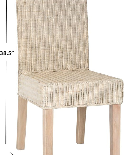 Safavieh Home Collection Odette Grey Wicker Dining Chair - LeafyLoom