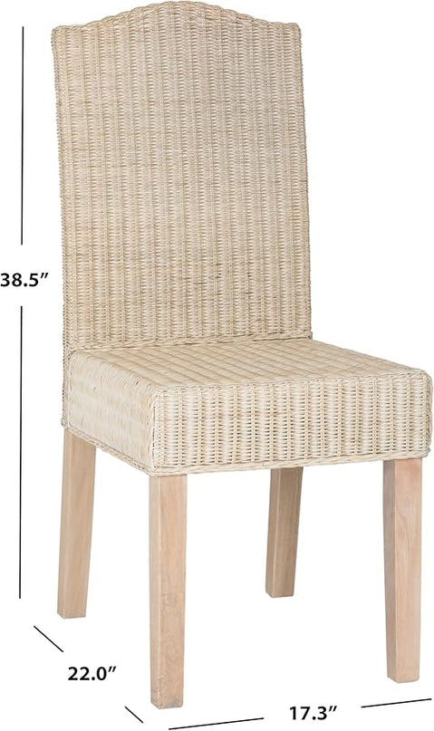 Safavieh Home Collection Odette Grey Wicker Dining Chair - LeafyLoom