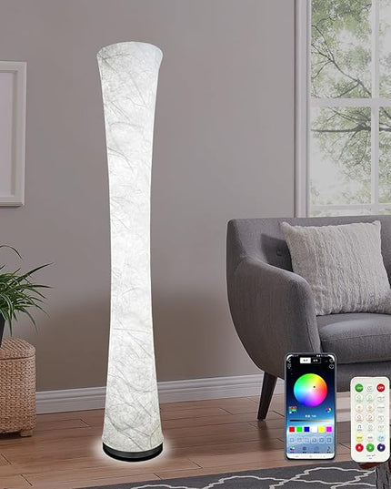 Floor Lamp, floor lamps for living room, floor lamp for bedroom, standing lamp, RGB Color Changing, Music Sync, APP Remote Control, 62'' Standing Lamp for Living Room,see installation video here - LeafyLoom