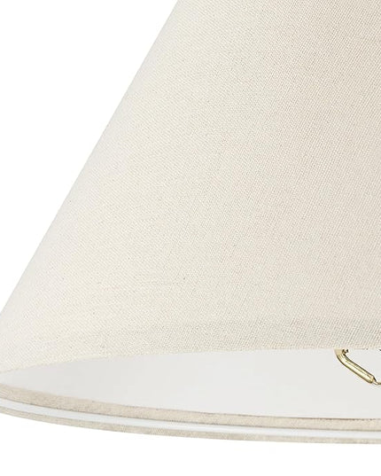 Globe Electric 61000060 60" Floor Lamp, Matte Brass Finish, Beige Linen Shade, Weighted Base, On/Off Rotary Switch on Socket, Reading Lamp, Home Office Accessories, Home Improvement - LeafyLoom