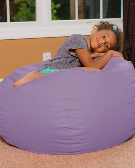 Posh Creations Bean Bag Chair for Kids, Teens, and Adults Includes Removable and Machine Washable Cover, Heather Lavender, 38in - Large - LeafyLoom