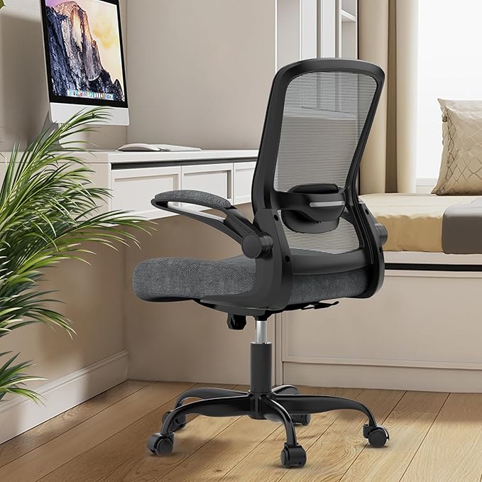 Office Chair, Ergonomic Desk Chair with Adjustable Lumbar Support, High Back Mesh Computer Chair with Flip-up Armrests-BIFMA Passed Task Chairs, Executive Chair for Home Office - LeafyLoom