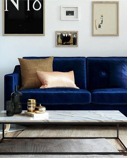 Mr. Kate Tess Sofa with Soft Pocket Coil Cushions, Small Space Living Room Furniture, Blue Velvet - LeafyLoom