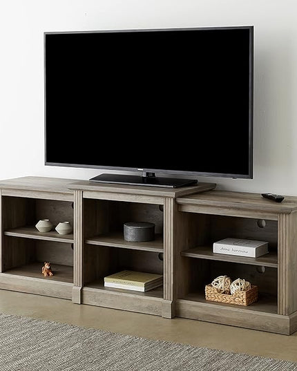 Rockpoint 70inch Classical TV Stand Storage Media Console Entertainment Center for TVs up to 80,Grey Wash - LeafyLoom