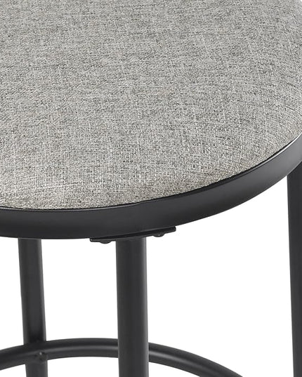 HomePop Upholstered Metal Barstool, Fabric Side Chairs for Dining Room, Kitchen and Living Room - Sustainable Gray Woven - LeafyLoom