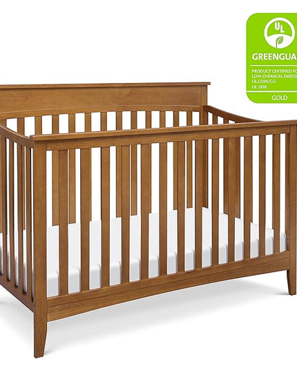 DaVinci Grove 4-in-1 Convertible Crib in Chestnut, Greenguard Gold Certified - LeafyLoom