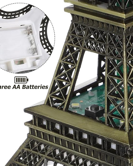 Tower Lamp LED Eiffel Tower Night Lamp : Light Up Eiffel Tower Ornament Metal Tower Architecture Decoration for Tourist Bronze Tower LED Light-Emitting Ornaments - LeafyLoom