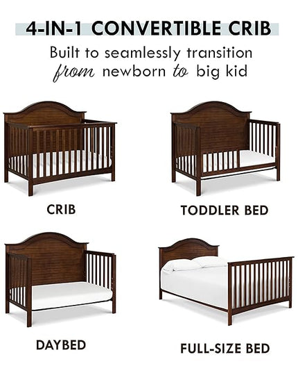 Carter's by DaVinci Nolan 4-in-1 Convertible Crib in Espresso, Greenguard Gold Certified, 57.5x30.8x47 Inch (Pack of 1) - LeafyLoom