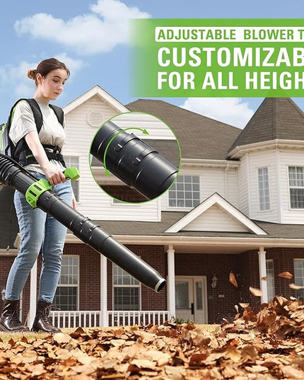 Greenworks 40V (175 MPH / 710 CFM) Dual Port Cordless Brushless Backpack Leaf Blower, (2) 8.0Ah Battery and Charger Included - LeafyLoom