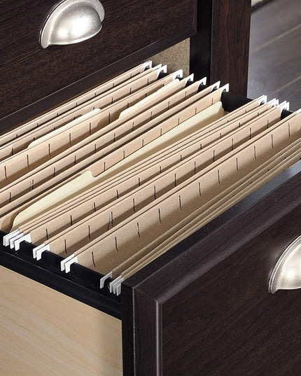 Sauder Shoal Creek Desk, Jamocha Wood finish - LeafyLoom