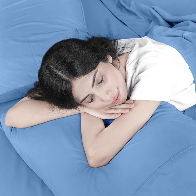 Utopia Bedding Queen Bed Sheets Set - 4 Piece Bedding - Brushed Microfiber - Shrinkage and Fade Resistant - Easy Care (Queen, Dutch Blue) - LeafyLoom