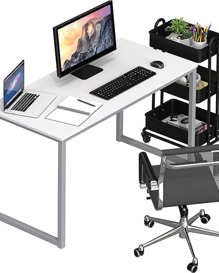 SHW Home Office 40-Inch Computer Desk, White - LeafyLoom