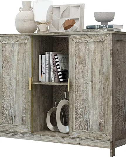 TaoHFE Farmhouse Buffet Cabinet,Farmhouse Credenza Cabinet,Farmhouse Sideboard Storage Cabinet,Coffee Bar Cabinet Buffet Table Thin Cabinet for Narrow Spaces Entry Cabinet Hallway Cabinet Dining Room - LeafyLoom