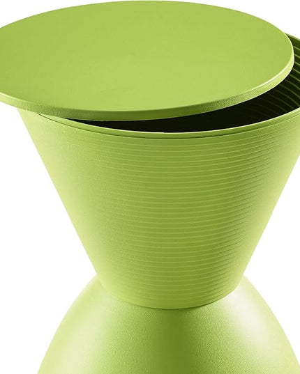 Modway Haste Contemporary Modern Hourglass Accent Stool in Green - LeafyLoom
