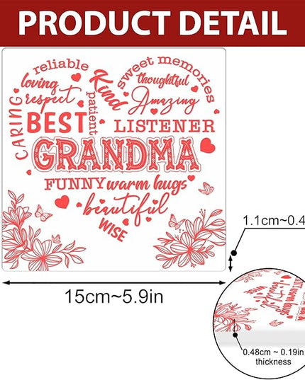 Grandma Gifts from Grandkids, Grandma Night Light, to My Grandma Lamp, Mothers Day Birthday Christmas Gifts for Grandma, Grandmother, Lamp with Wooden Base for Women, Gifts Bedroom Décor - LeafyLoom