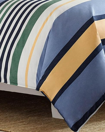Nautica - Twin Comforter Set, Cotton Reversible Bedding with Matching Sham, Stylish Home Decor, Dorm Room Essentials (Dover Blue, Twin) - LeafyLoom