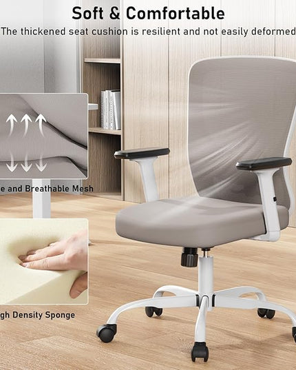 Office Chair, Ergonomic Desk Chair with Adjustable High Back, Breathable Mesh Computer Chair with Adjustable Armrests, Rolling Swivel Comfy Task Chairs, Executive Chair for Home Office - LeafyLoom