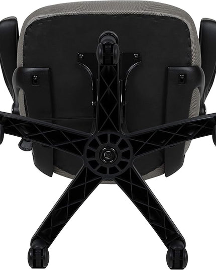 Flash Furniture Porter High-Back Swivel Office Chair with Adjustable Lumbar Support and Seat Height, Ergonomic Mesh Desk Chair with Flip-Up Armrests, Gray/Black - LeafyLoom